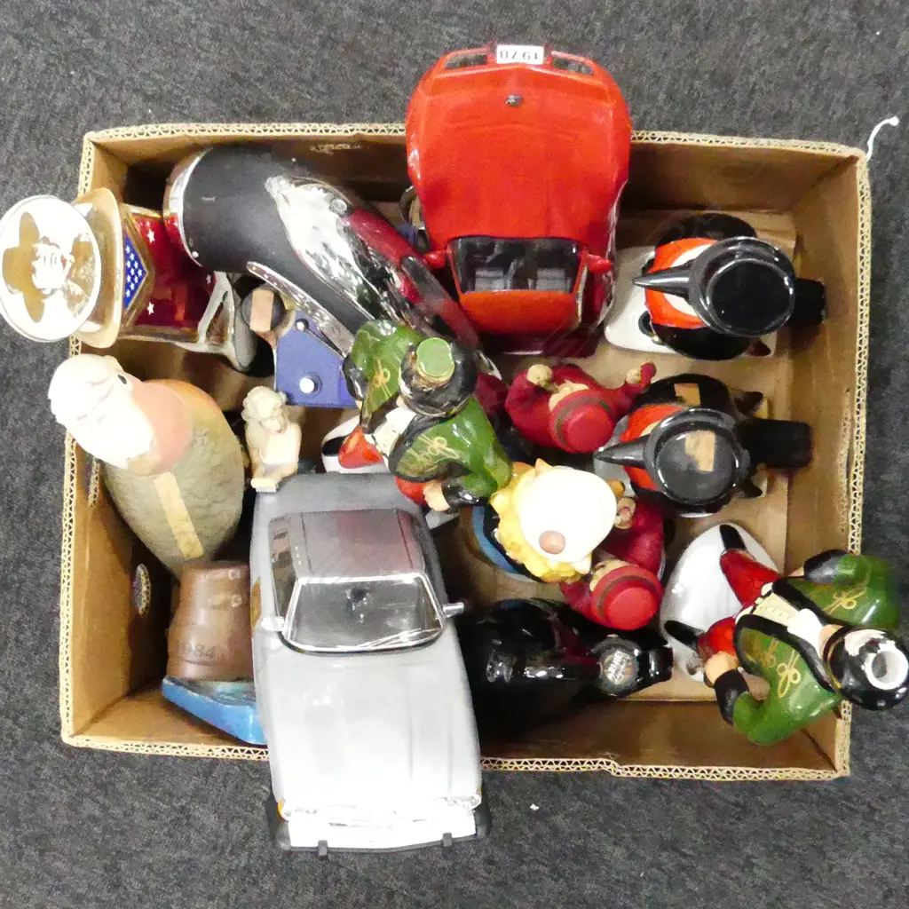 BOX LOT ASST. NOVELTY WHISKEY BOTTLES Image 1++