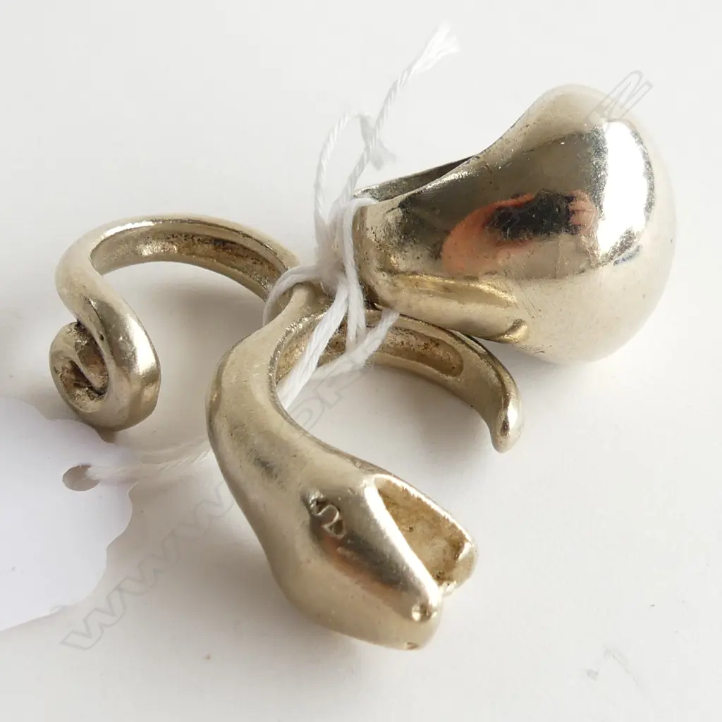 TWO LG DRESS RINGS, 2 FINGER SNAKE RING + 1 OTHER (COSTUME) Image 1++