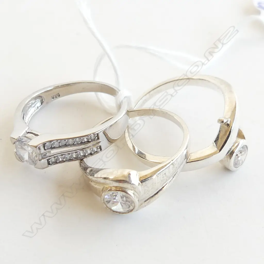 3 925 SILVER & CZ RINGS  Image 1++