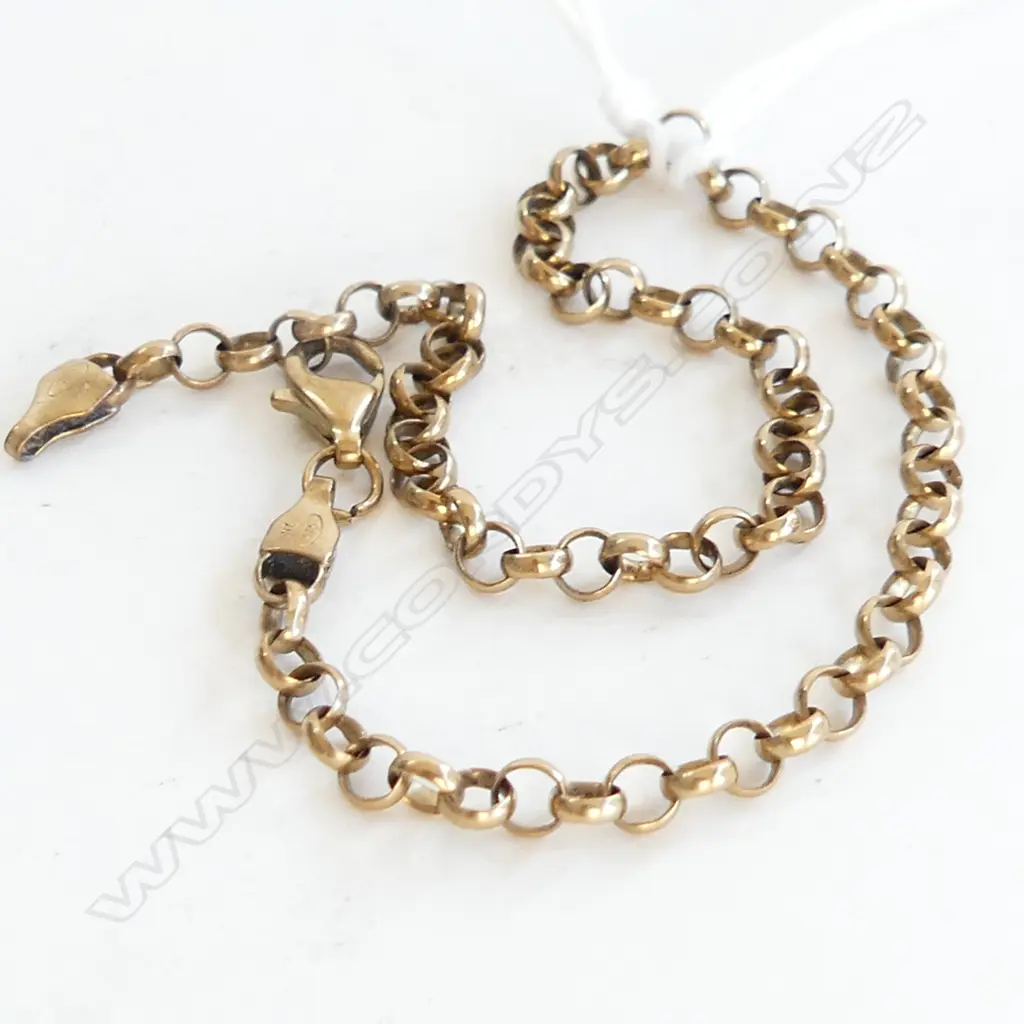 9ct GOLD BELCHER LINK BRACELET 3.77gms Image 1++