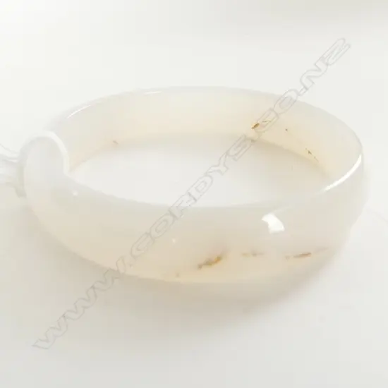 WHITE AGATE BANGLE -  65mm int. dia.