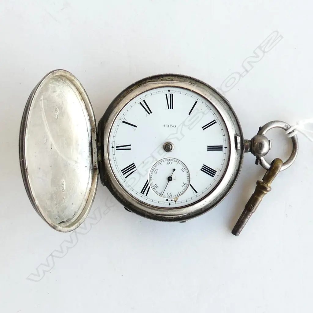 VINTAGE RJP STG SILVER POCKET WATCH, A/F  Image 1++