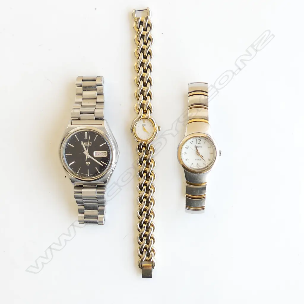 SEIKO WATCHES, 2 LADIES, 1 GENTS QUARTZ,  ALL WORKING Image 1++