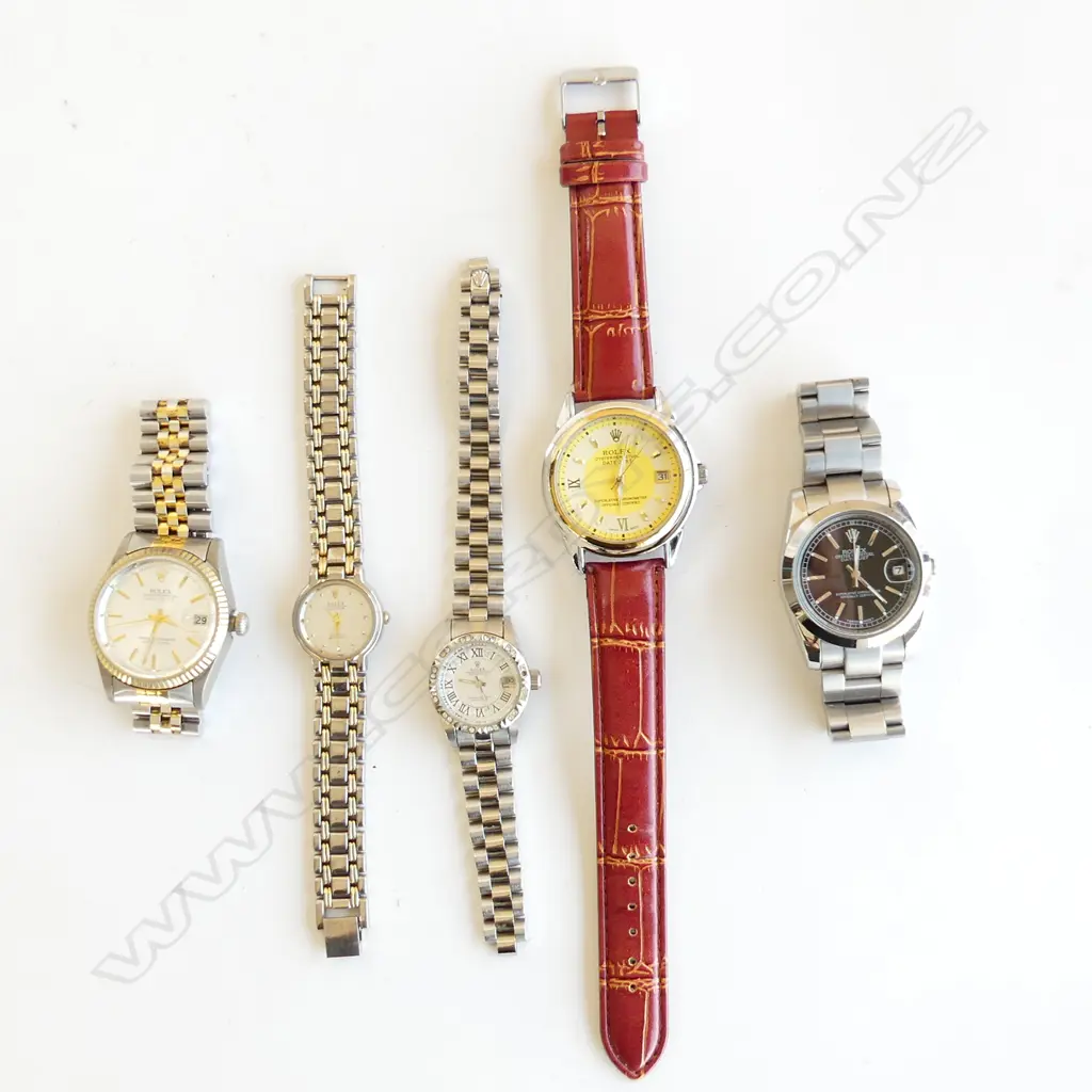 BAG 3 OLD FAUX DESIGNER MENS WATCHES - A/F & 2 FAUX DESIGNER LADIES WATCHES Image 1++