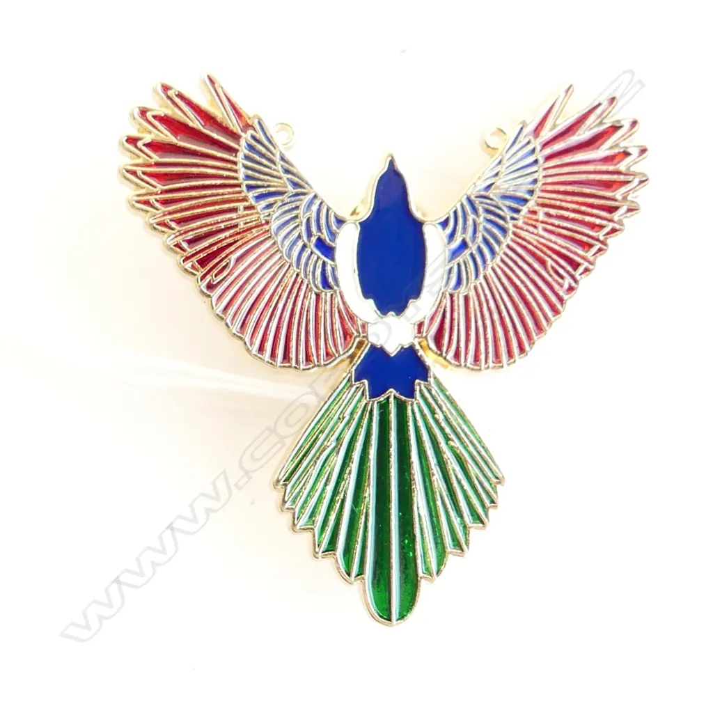 GOLD GILT & ENAMEL EAGLE PIN/ PENDANT W. 60mm Image 1++
