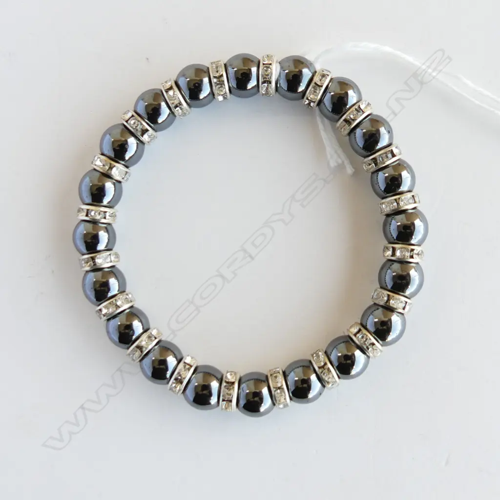 HEMATITE & STEEL STRETCH BRACELET Image 1++