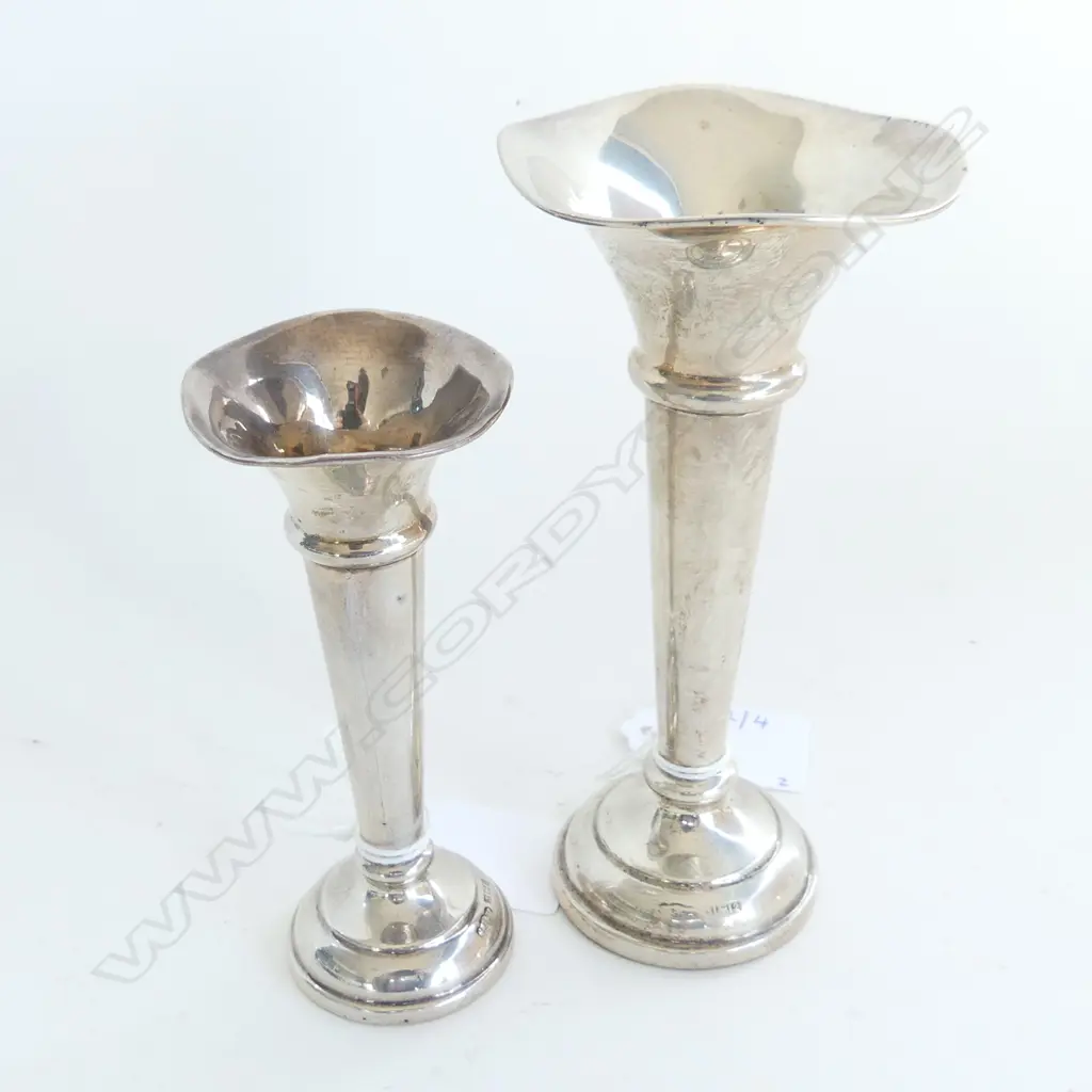 2 S/SILVER SPEICIMAN VASES TALLEST 130MM  Image 1++