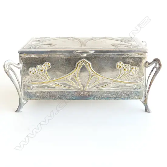 WMF SILVER PLATE ART NOUVEAU JEWEL BOX L.190mm