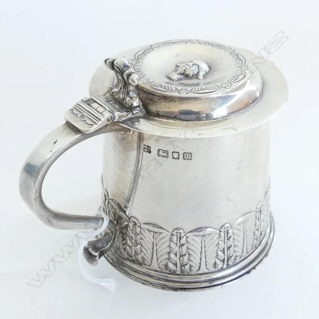 S/SILVER LIDDED TANKARD 202grms Image 1++