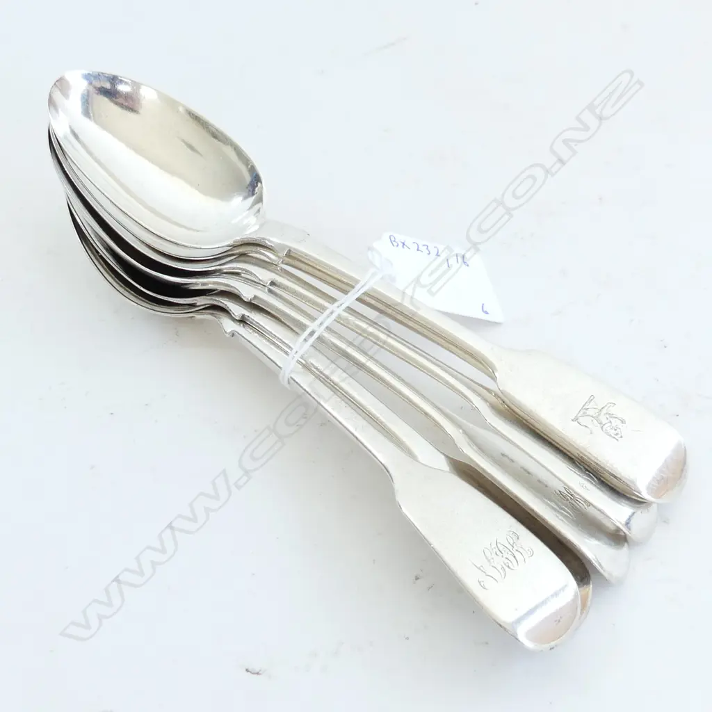 6 S/SILVER  VICT DESSERT SPOONS 278grms Image 1++