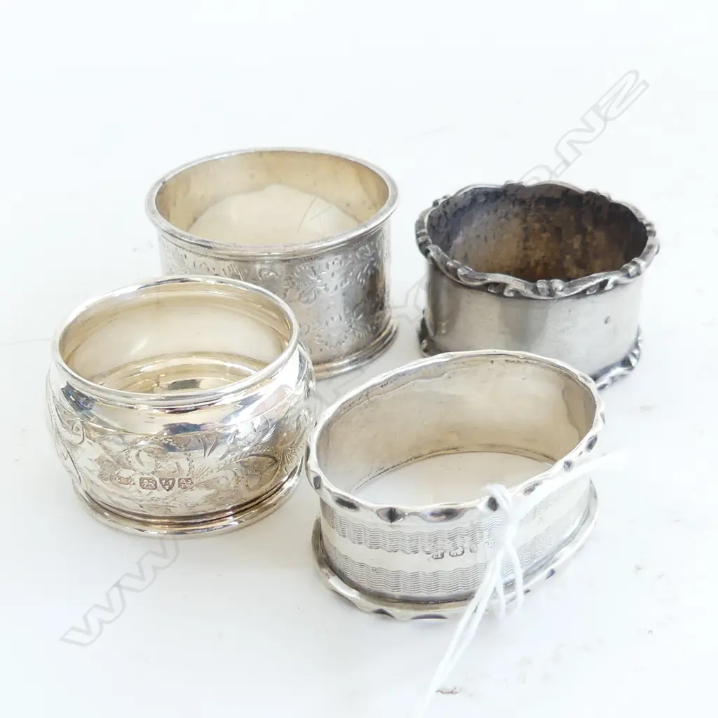 4 S/SILVER NAPPKIN RINGS 85grms Image 1++