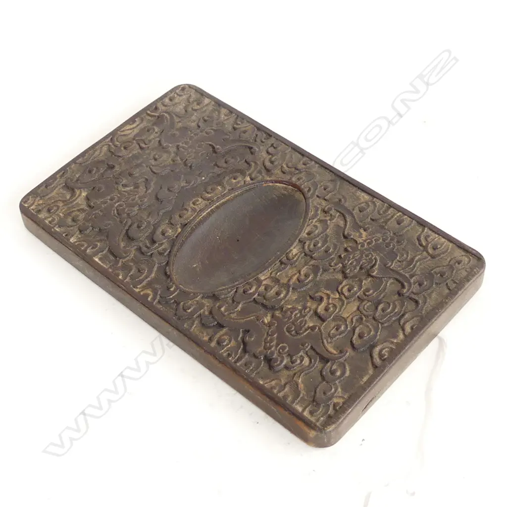 CHINESE CARVED WOODEN INK STAND 160x100mm Image 1++
