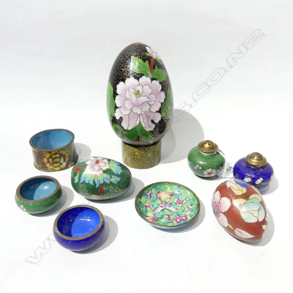 10 PCES ASST. CLOISONNE; EGGS ETC Image 1++