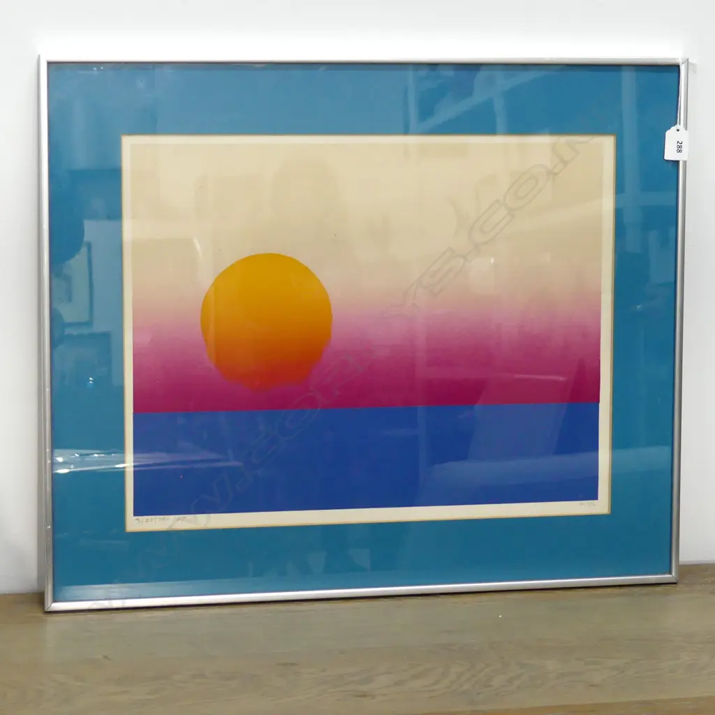 MICHAEL SMITHER 'SUNSET, TARANAKI' SCREENPRINT, INITIALLED & ED. 3/25/79 - 145 395x505mm Image 1++