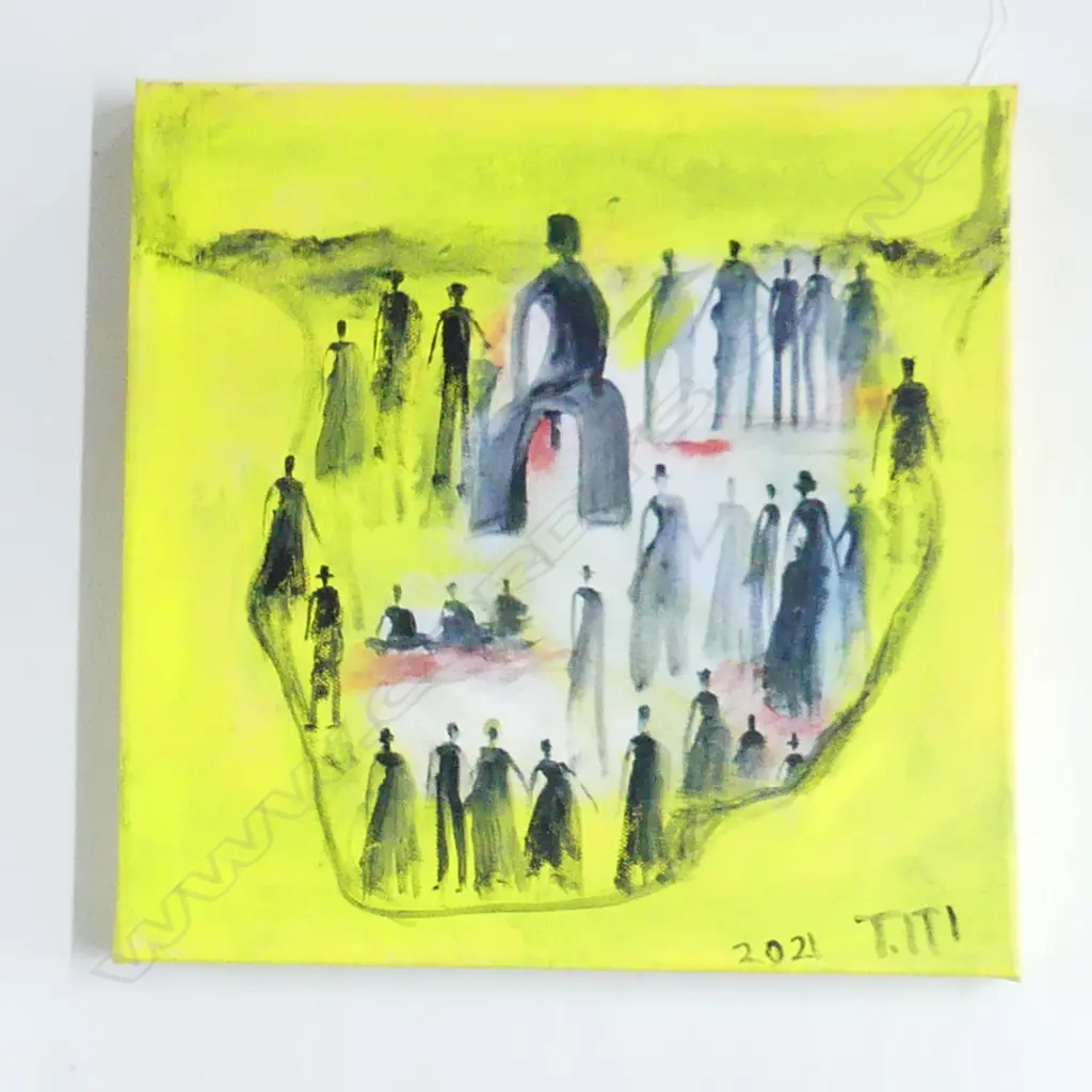 TAME ITI (NZ b.1951) OIL ON CANVAS 2021 305x305mm Image 1++
