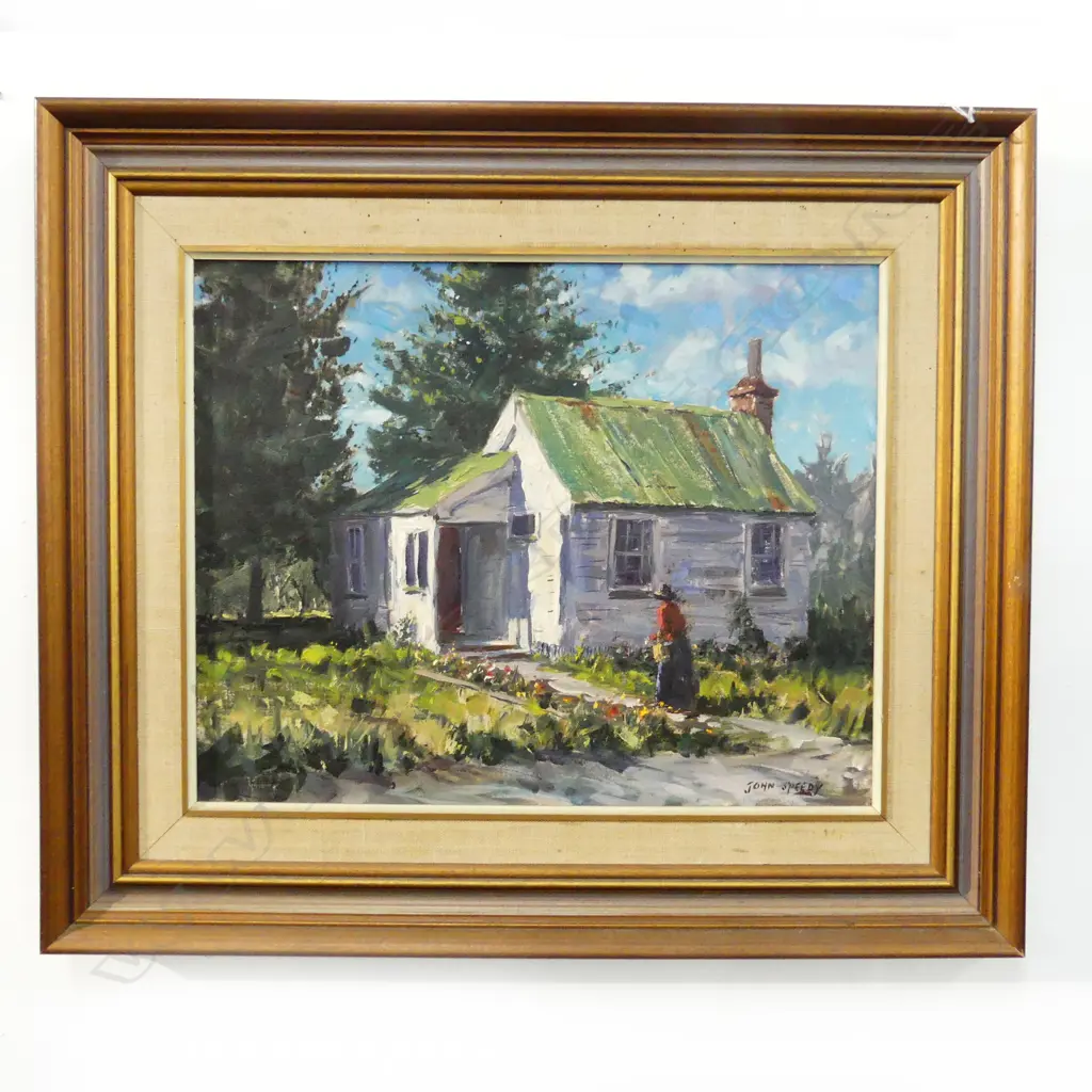 NZ OIL ON CANVAS ‘PIONEER COTTAGE EPSOM’ BY JOHN SPEEDY  570X480MM Image 1++