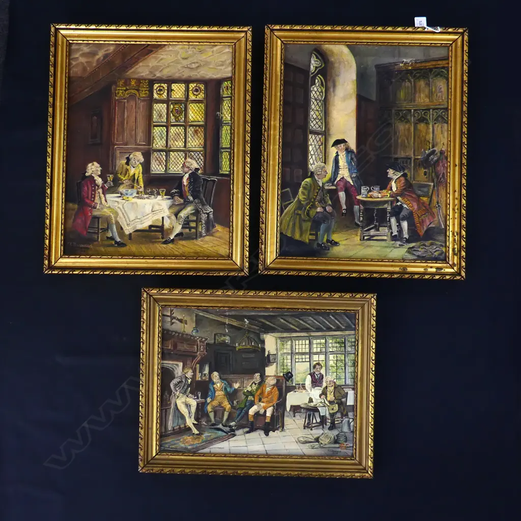 3 OLD SCENE FRAMED OILS  Image 1++
