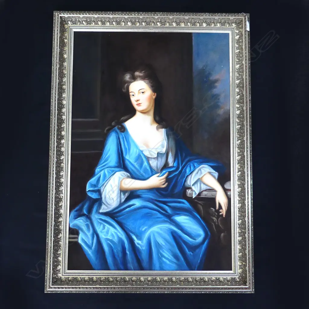 REPRODUCTION 18thC STYLE PORTRAIT, OIL ON BOARD 905x605mm Image 1++