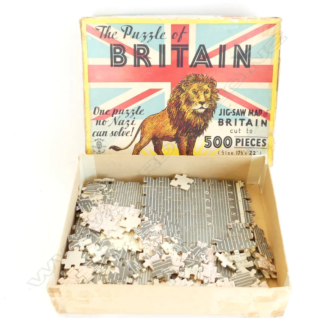  ‘EDGELESS’ WWII ‘THE PUZZLE OF BRITAIN’ JIGSAW PUZZLE, ONE PIECE ABSENT Image 1++