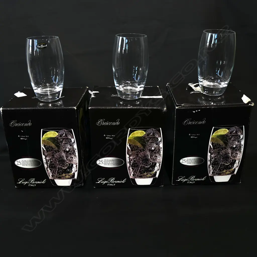 12 ITALIAN HIGHBALL GLASSES. 3 BOXES 4 PER BOX . Image 1++