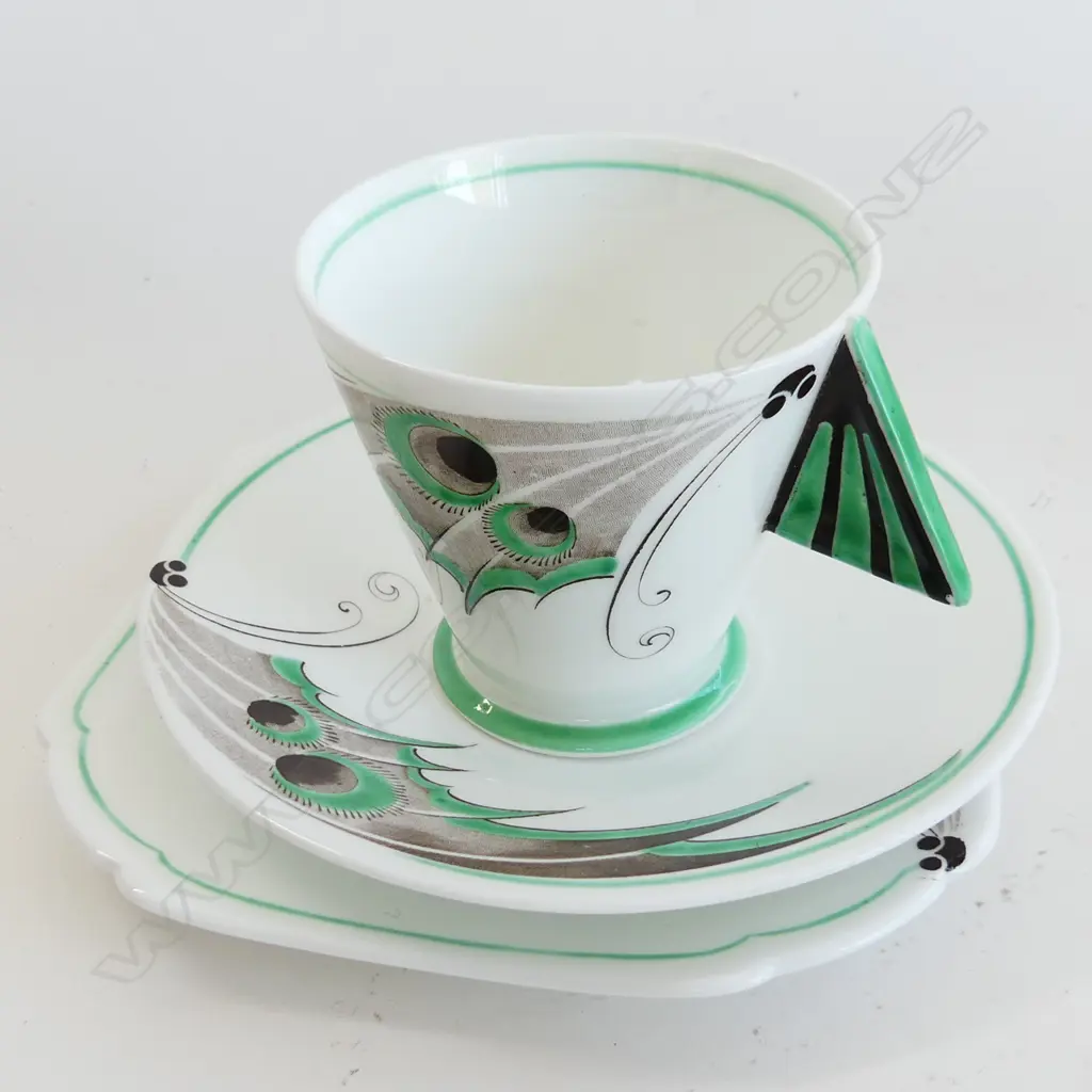 SHELLEY TRIO, MODE SHAPE IN THE GREEN BUTTERFLY PATTERN # 11762 Image 1++