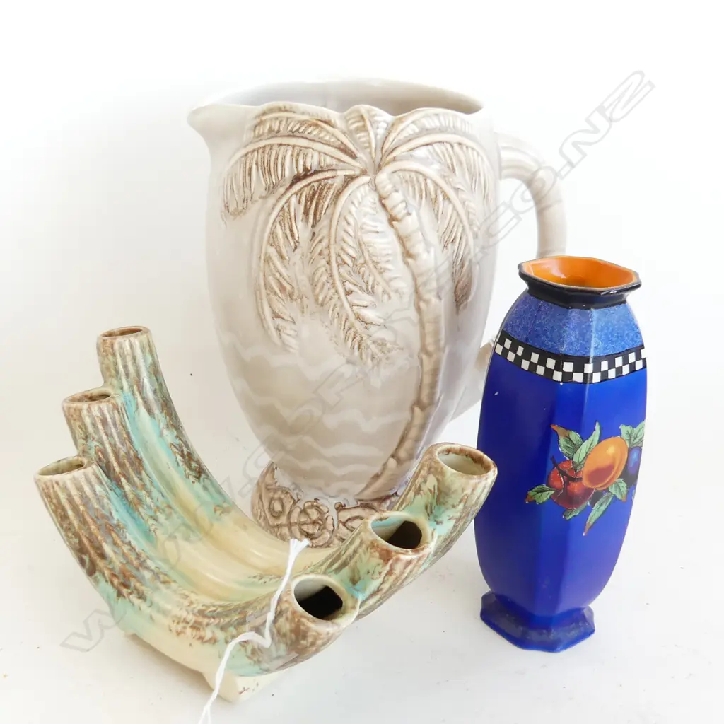 BESWICK PALM JUG H185MM PIPE VASE & SMALL TUNSTAL VASE H140MM Image 1++