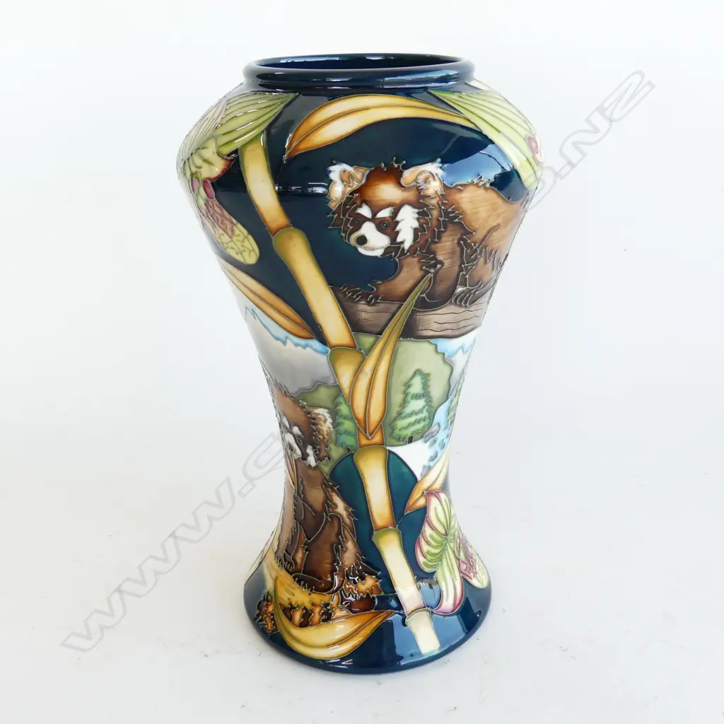BOXED TALL MOORCROFT VASE ASIAN PANDA  PAT H240MM Image 1++