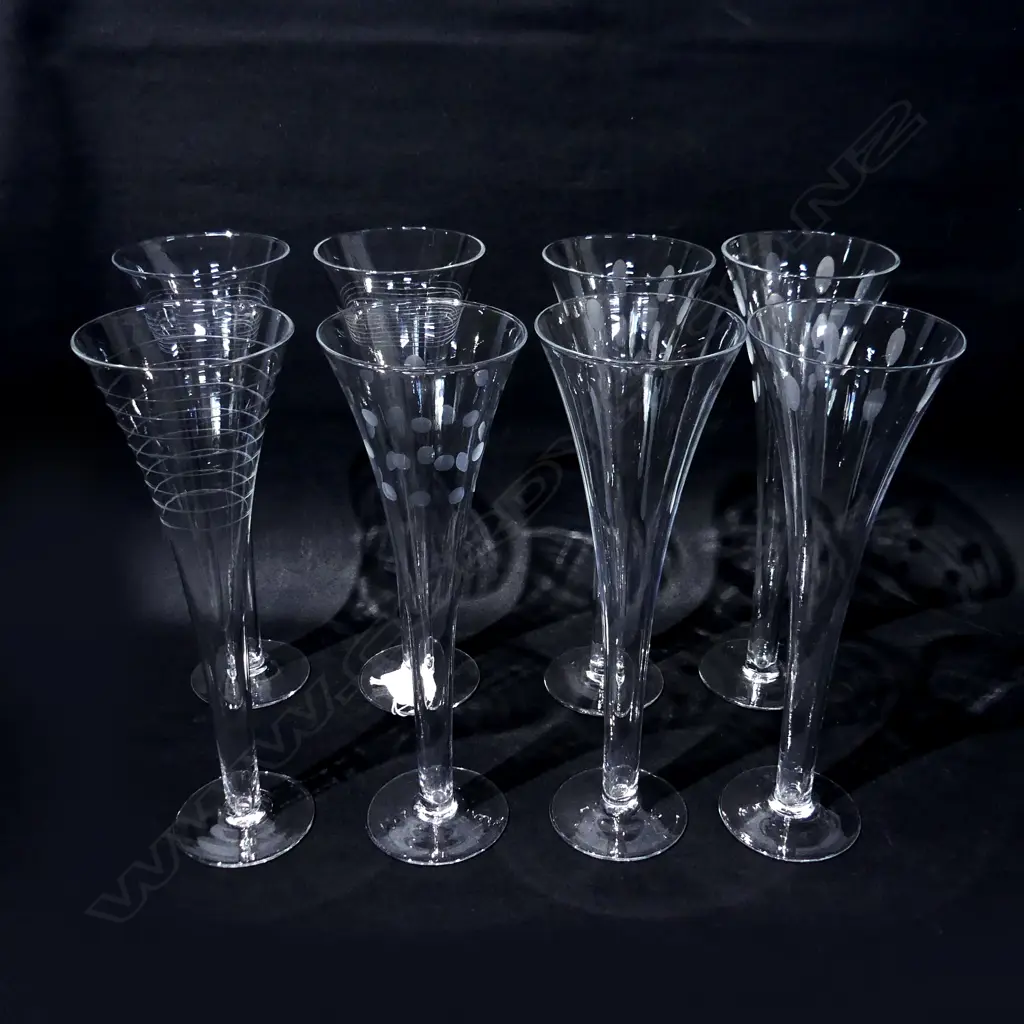 SET 8 HOLLOW STEM CHAMPAGNE FLUTES H. 255mm Image 1++