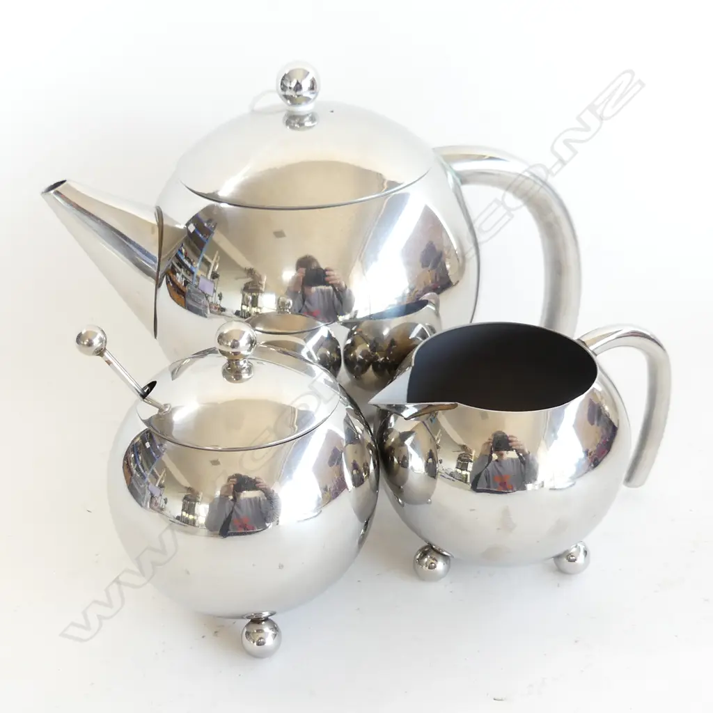 C/DRESSER STYLE STAINLESS STEEL 3PC TEASETH170MM Image 1++