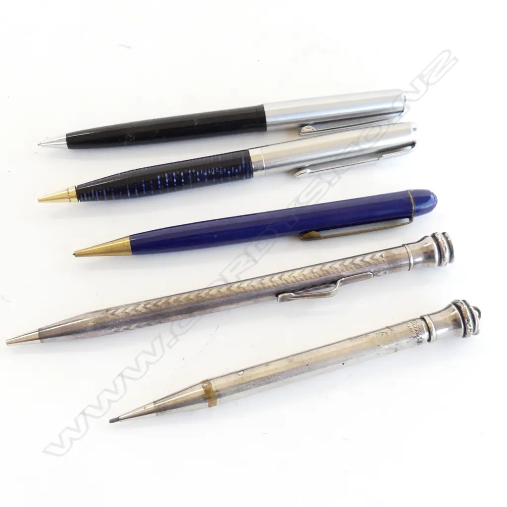 5 VINTAGE MECHANICAL PENCILS – 2 PARKER, THE EVERREDI, SHARP UK ETC Image 1++