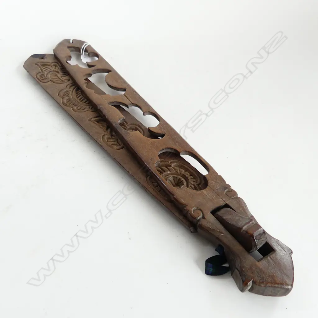 ANTIQUE TREEN BISCUIT MOULD L.450mm Image 1++