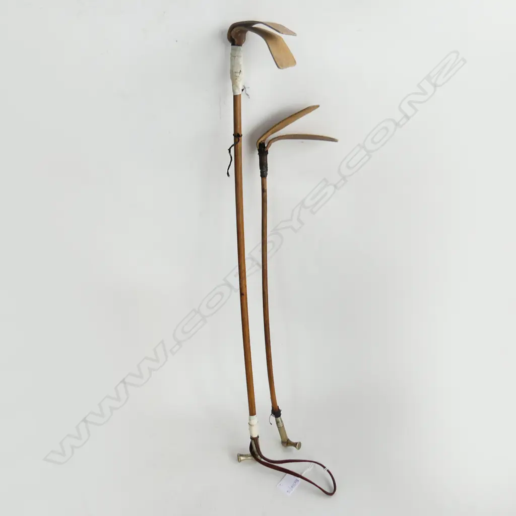 2  ANTIQUE METAL CAPPED RIDING CROPS L.715, 575mm Image 1++