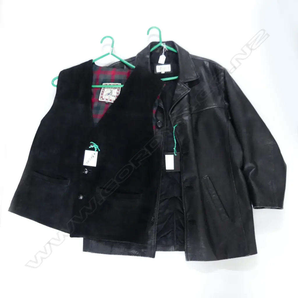3 JACKETS: ‘OUTFIT OF LONDON’ LEATHER JACKET/QUILTED LINING, SUEDE JERKIN, HARRIS TWEED JACKET Image 1++