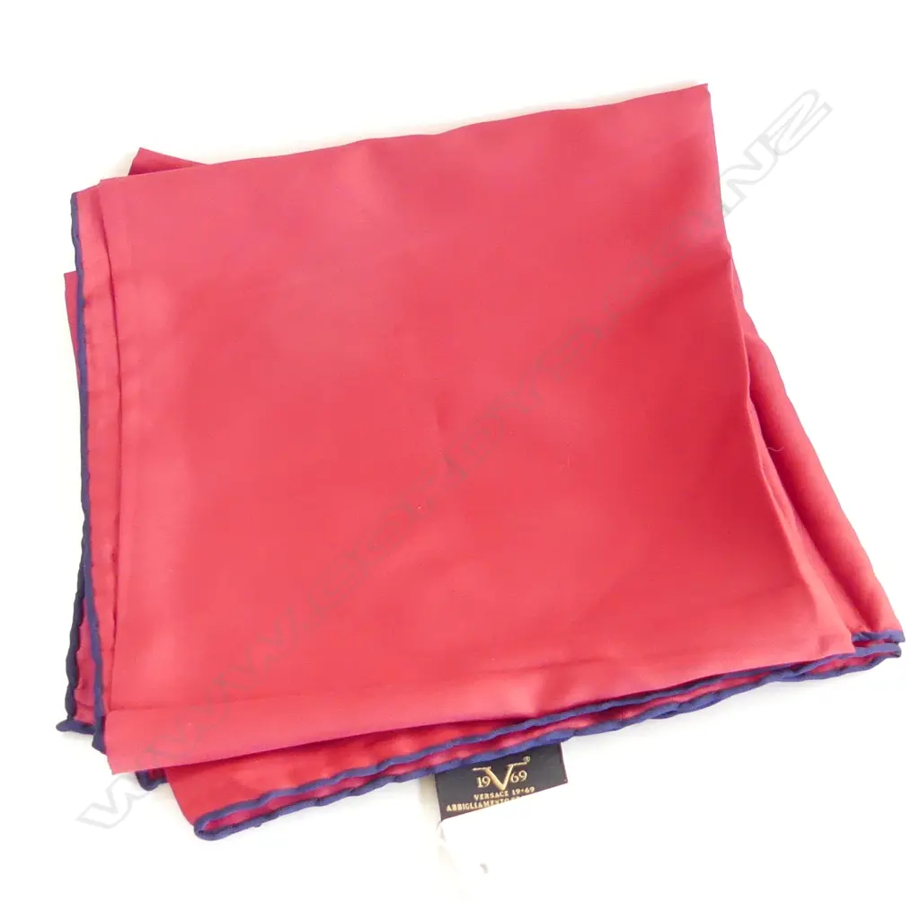 ITALIAN RED SILK SCARF, AS NEW w. TAG Image 1++