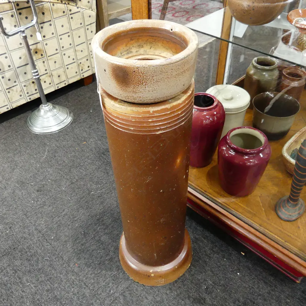 CRUM NEW LYNN SALT GLAZED PIPE L.670mm + TRAP Image 1++