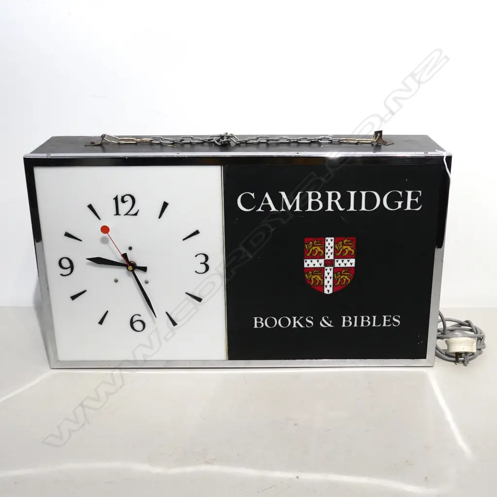  VINTAGE CAMBRIDGE BOOKS & BIBLES CLOCK 360X630MM Image 1++