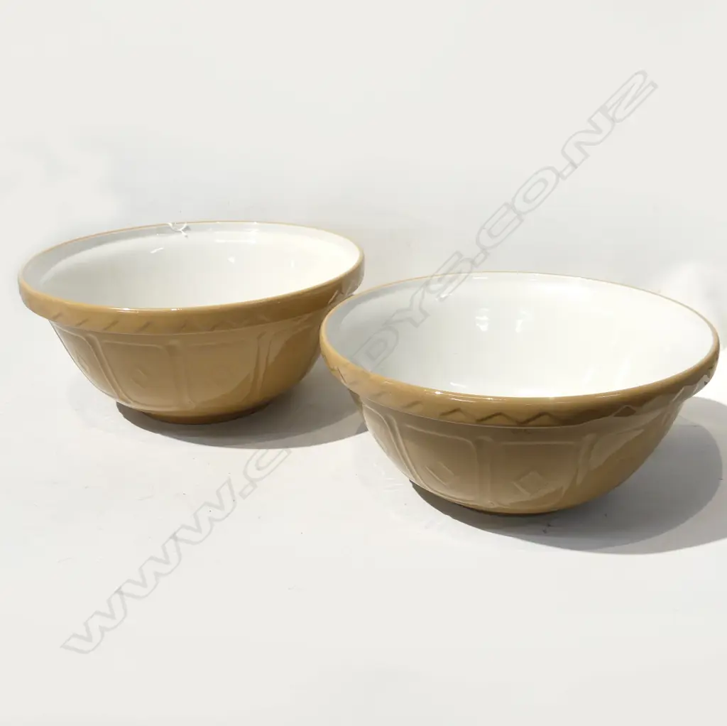 2 MASONS & CASH MIXING BOWLS, DIA 310, 190mm BOTH IN EX. COND Image 1++