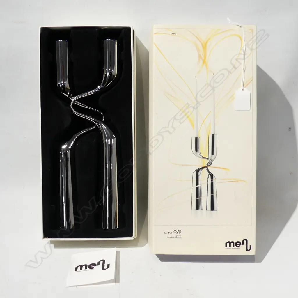 BOXED PAIR MIKAELA DORFEL DOUBLE CANDLE HOLDERS - AS NEW  Image 1++