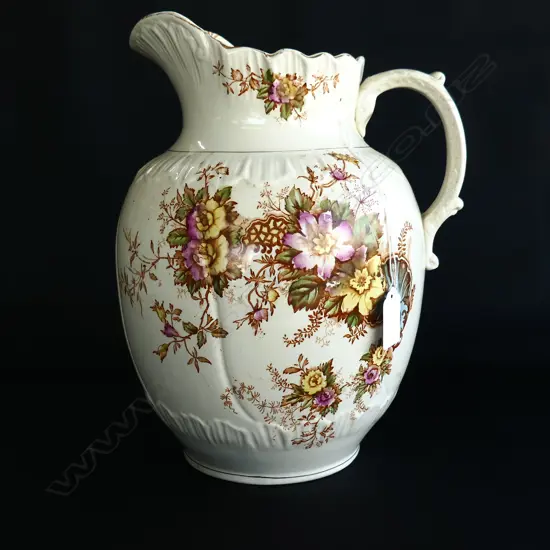 VICTORIAN LGE JUG W FLORALS H.