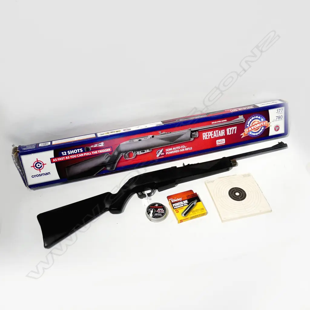 CROSSMAN SEMI AUTO  CO2 AIR RIFLE .177 COMPLETE WITH SLUGS + GAS CYLINDERS + TARGETS Image 1++