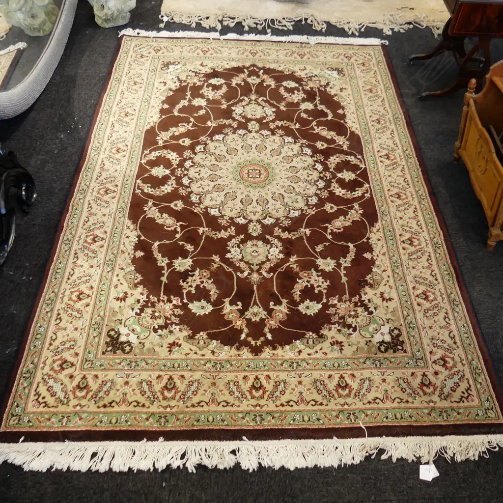 LG IRANIAN MACHINE KNOTTED BROWN RUG 2200x1500 TIDY Image 1++