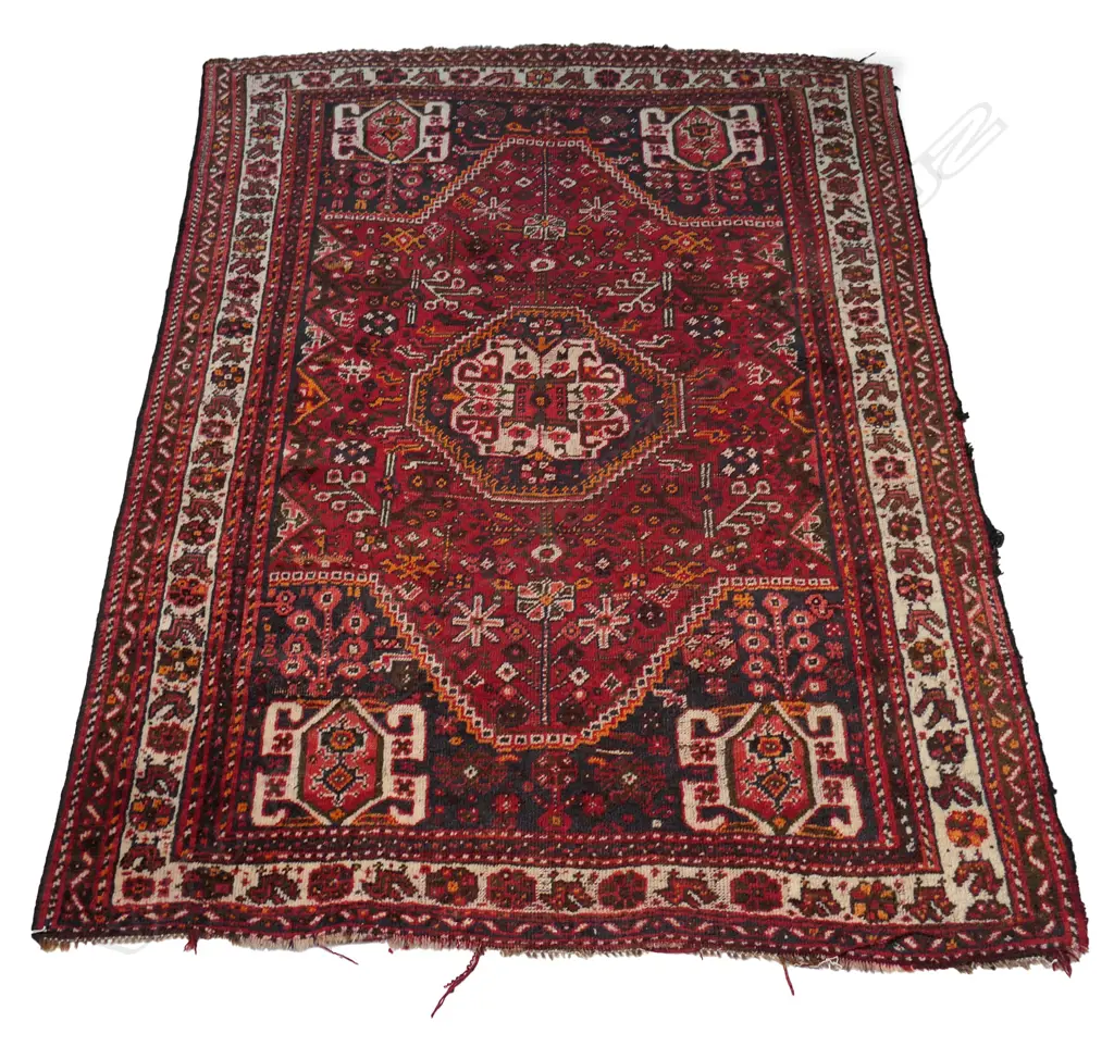 VINTAGE HAND KNOTTED ALL WOOL PERSIAN RUG 1900 x 1420mm Image 1++