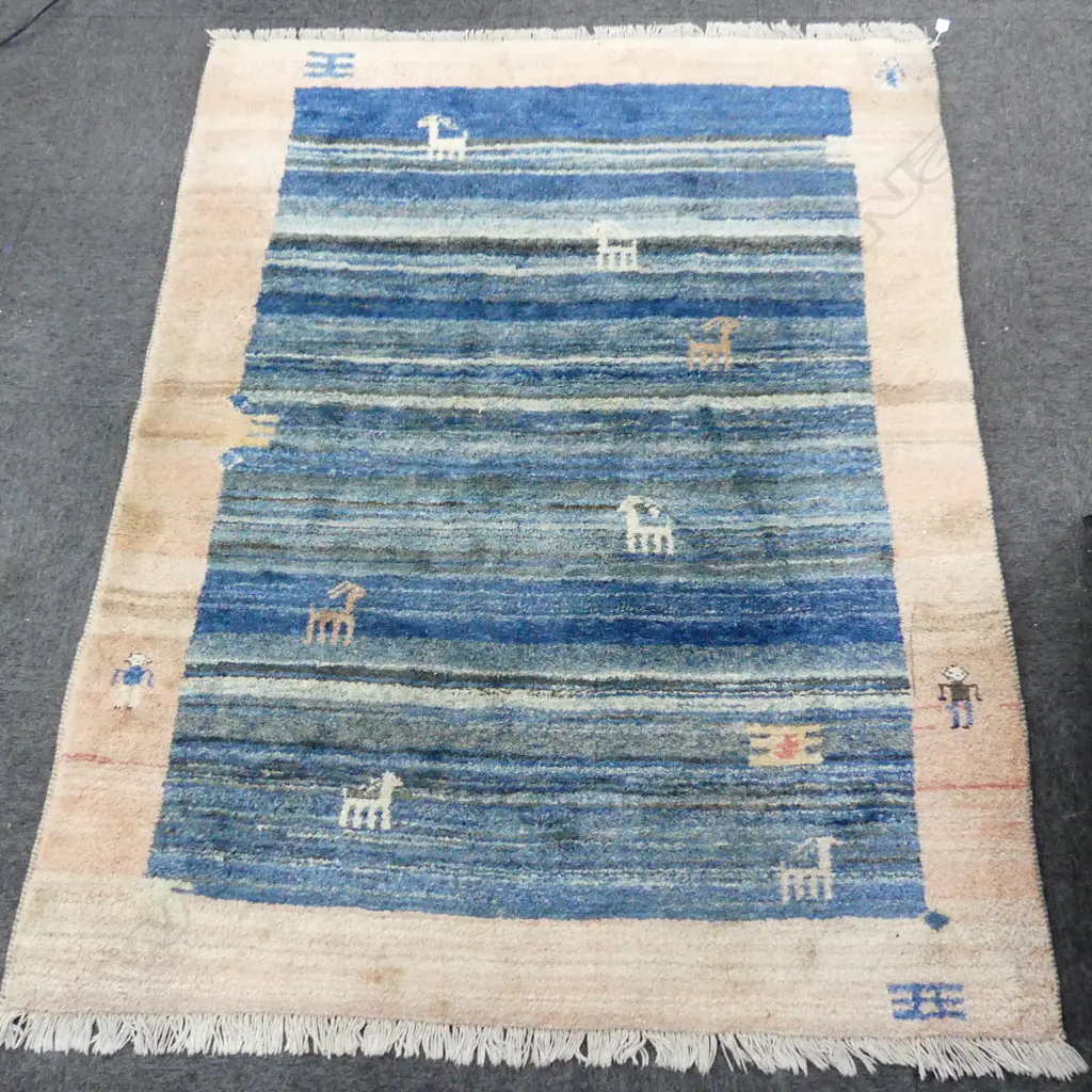 HAND KNOTTED ALL WOOL GABBEH RUG 1950x1580mm Image 1++