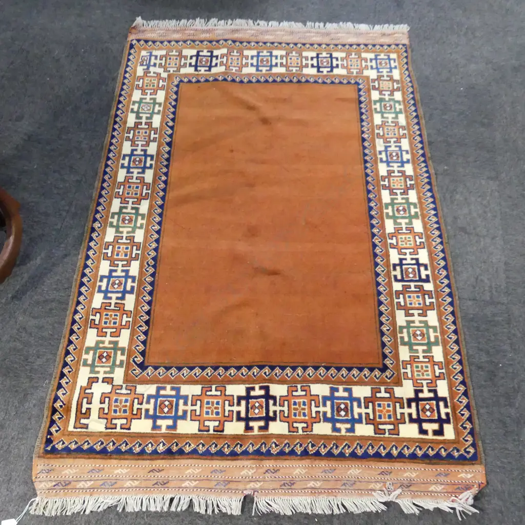 HAND KNOTTED BROWN TURKISH RUG 1950 X 1230mm Image 1++
