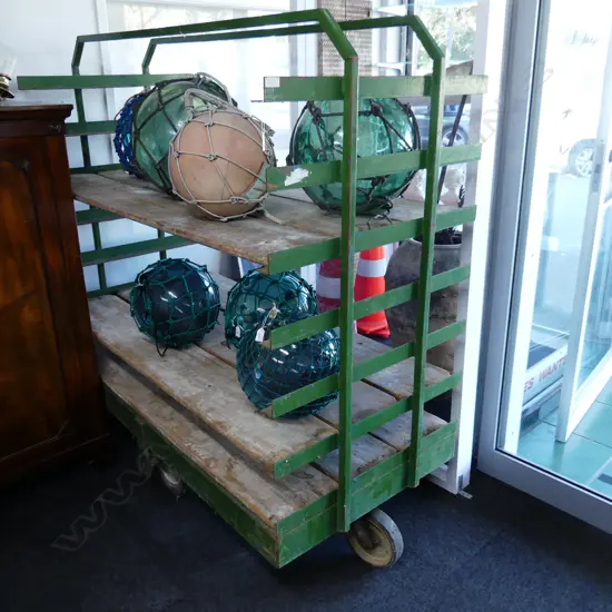 LG METAL & WOODEN PLANK POTTERS TROLLEY 1560x810x1600mm