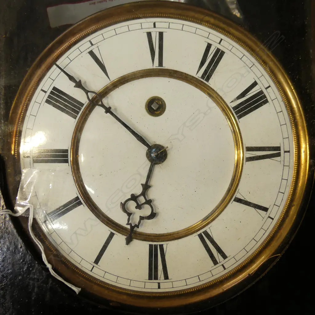 LATE 19thC EBONISED REGULATOR WALL CLOCK half column moldings H.950mm. Image 1++