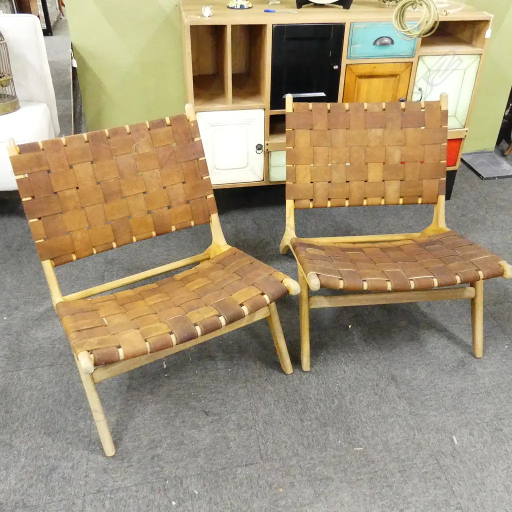 PR WOVEN LEATHER CHAIRS Image 1++