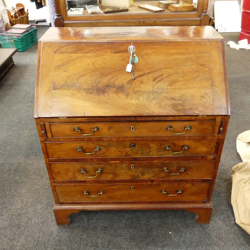 GEORGIAN MAHOGANY DROP FRONT DESK 920x530x1075mm Image 1++