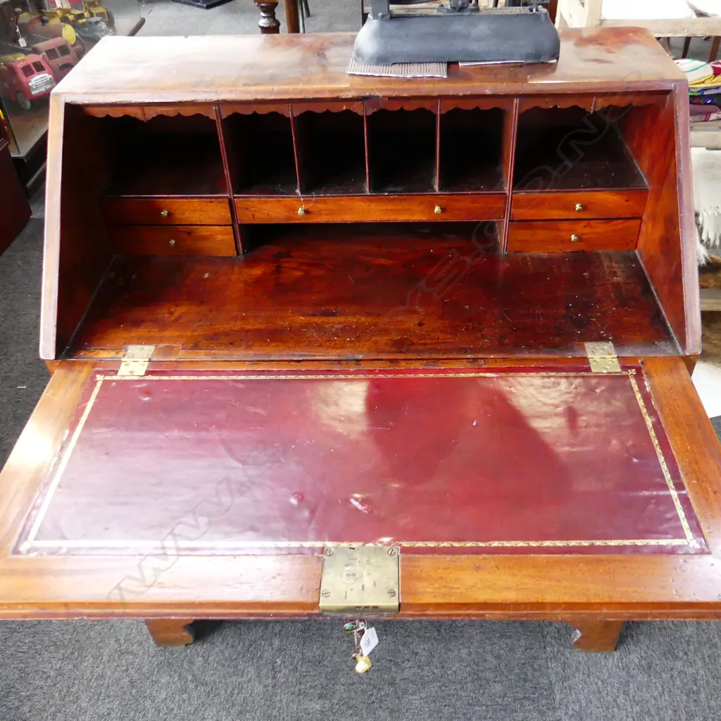 GEORGIAN MAHOGANY DROP FRONT DESK 920x530x1075mm Image 1++
