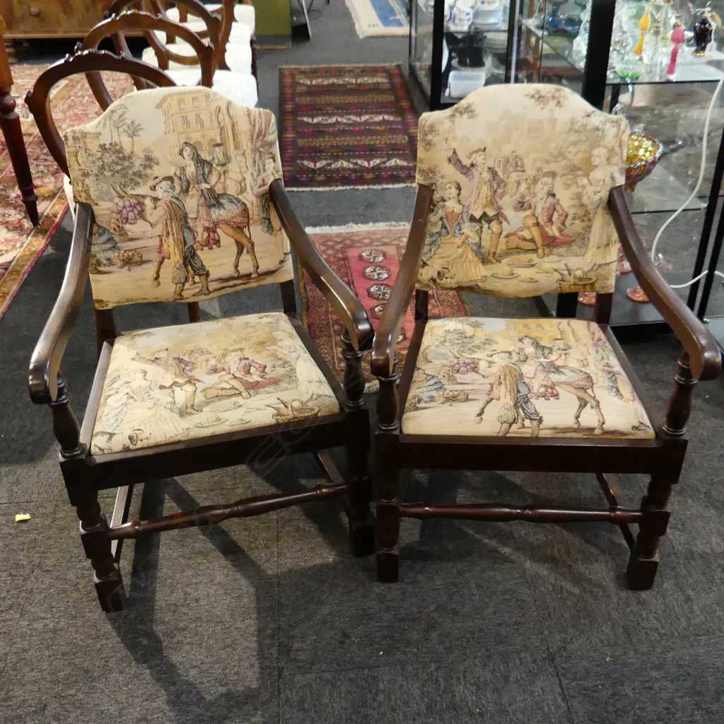 PR TAPESTRY UPHOLSTERED ARMCHAIRS Image 1++